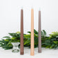 3 Pack 11" Mixed Natural LED Taper Candles, Flameless Warm Flickering Candles