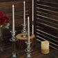 3 Pack 11" Silver LED Taper Candles, Flameless Warm Flickering Candles