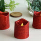 12 Pack Red LED Votive Candles, Glittered Flameless Battery Operated Reusable Candles