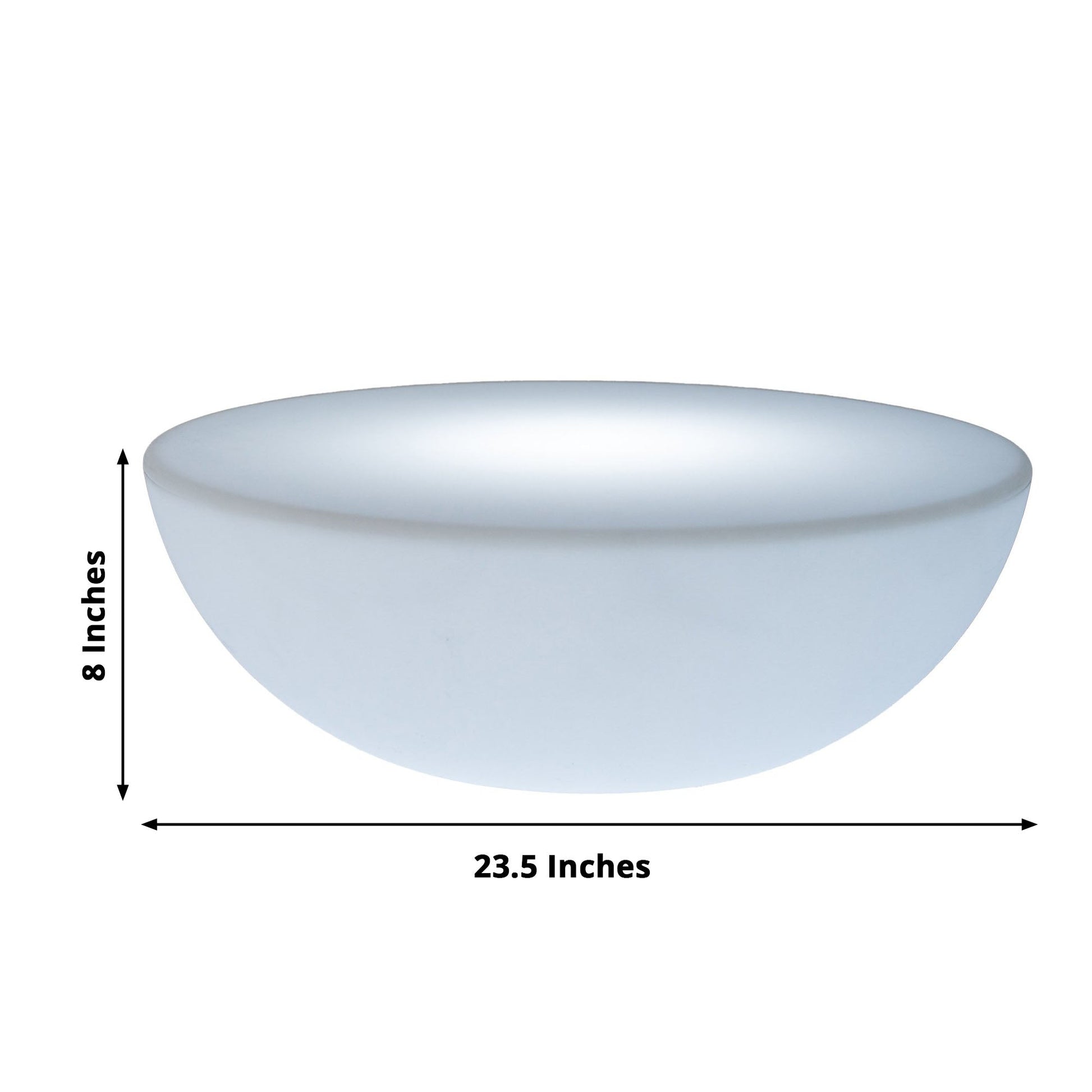 Color changing cordless LED half-circle table, rechargeable and waterproof.