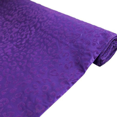 Vibrant Purple Leopard Print Taffeta Fabric