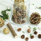 Gold natural dried potpourri bowl fillers for DIY craft decorations.
