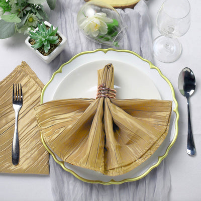 Luxurious Gold Taffeta Napkins for Elegant Dining