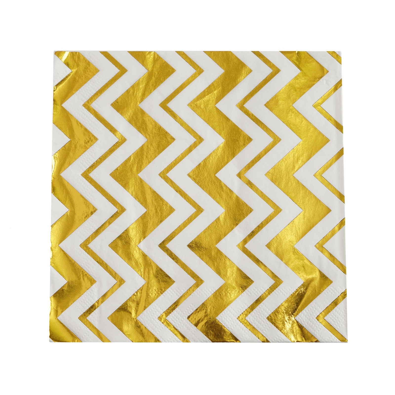 20 Pack Metallic Gold Chevron 3 Ply Cocktail Paper Dinner Napkins 