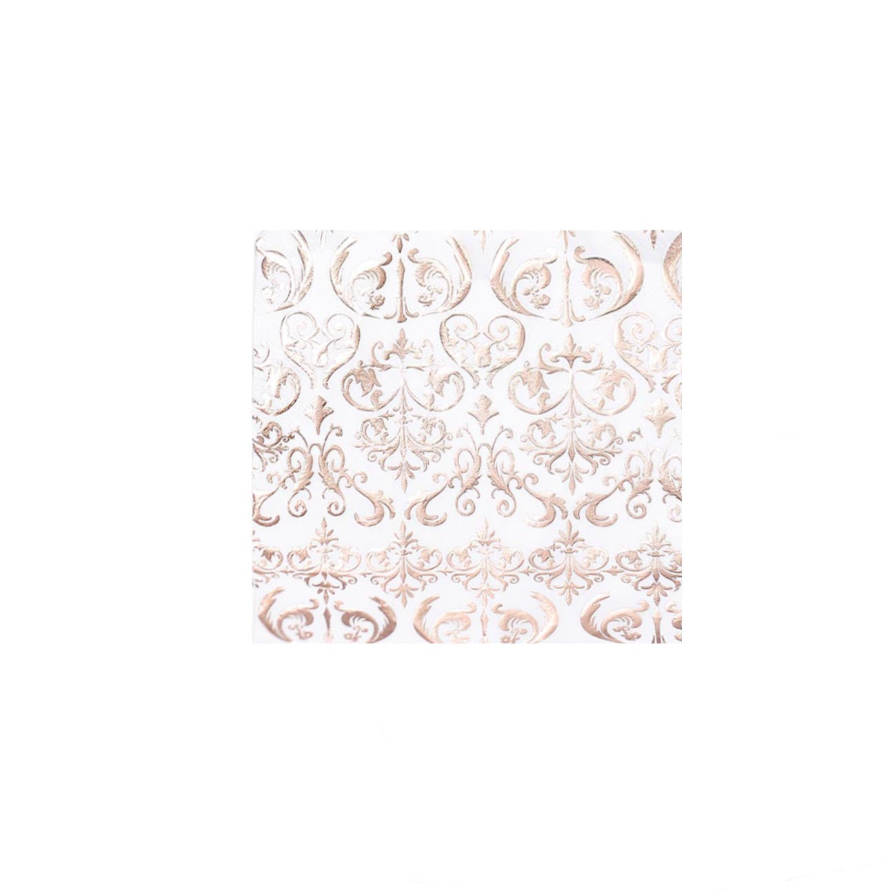 3 Ply Metallic Rose Gold Vintage Pattern Cocktail Paper Dinner Napkins 20 Pack