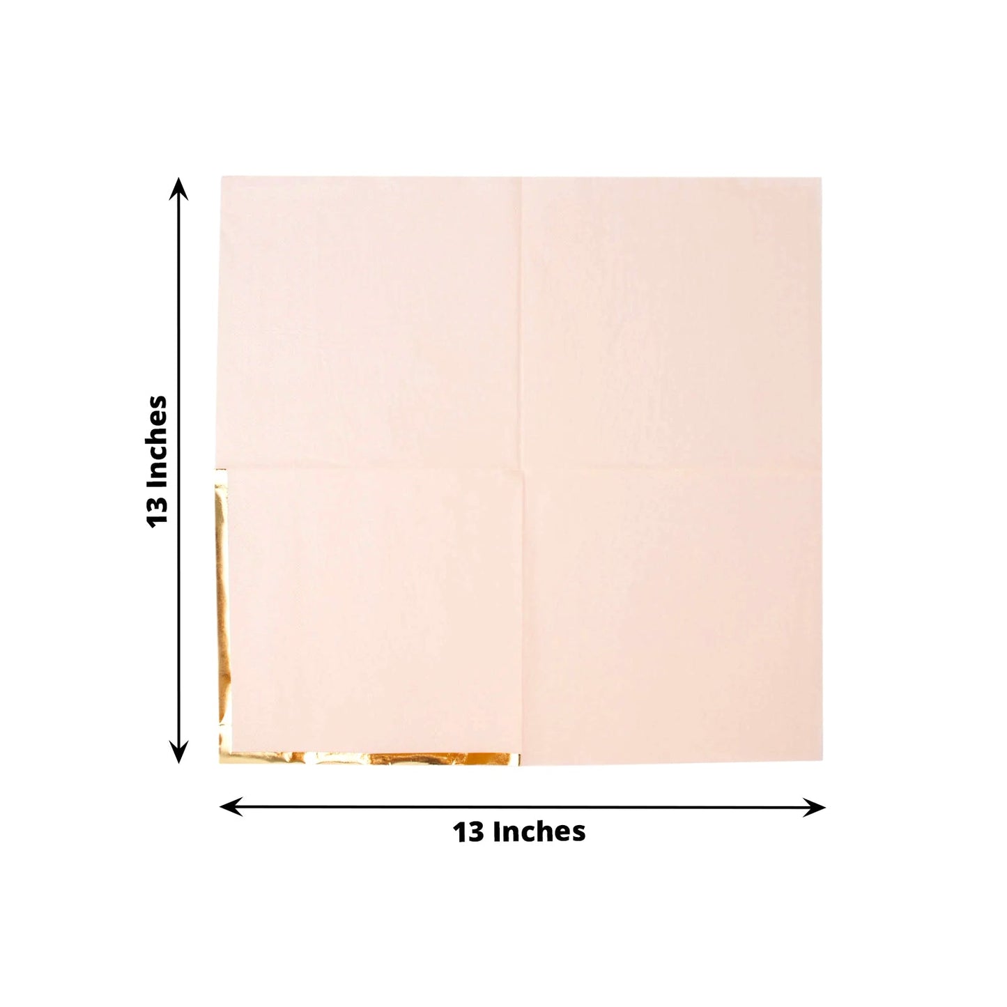 50 Pack | 2 Ply Soft Blush With Gold Foil Edge Party Paper Napkins