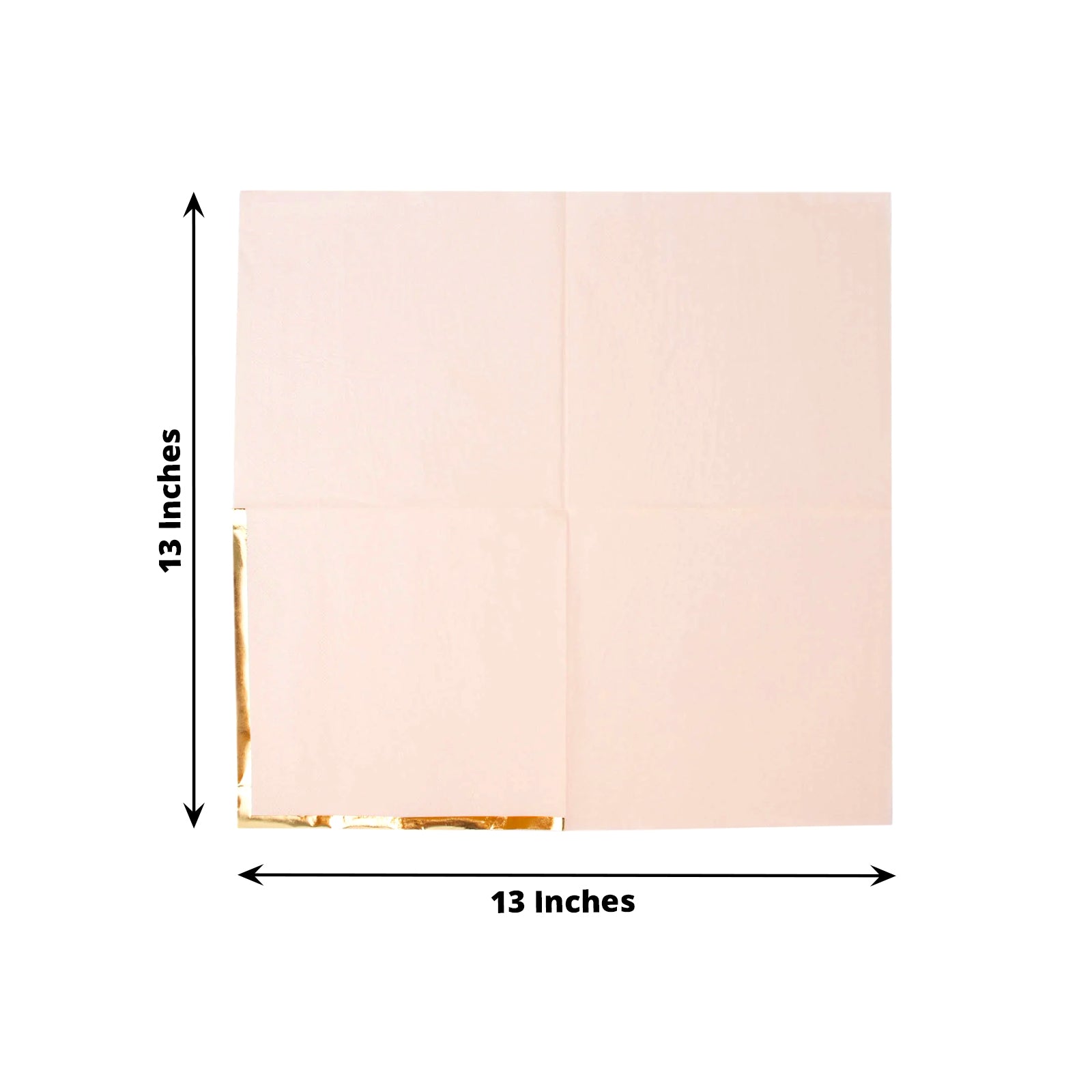 50 Pack | 2 Ply Soft Blush With Gold Foil Edge Party Paper Napkins