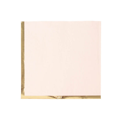 50 Pack | 2 Ply Soft Blush With Gold Foil Edge Party Paper Napkins#whtbkgd