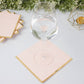50 Pack Blush Soft 2 Ply Disposable Cocktail Napkins with Gold Foil Edge, Paper Beverage Napkins - 6.5"x6.5"