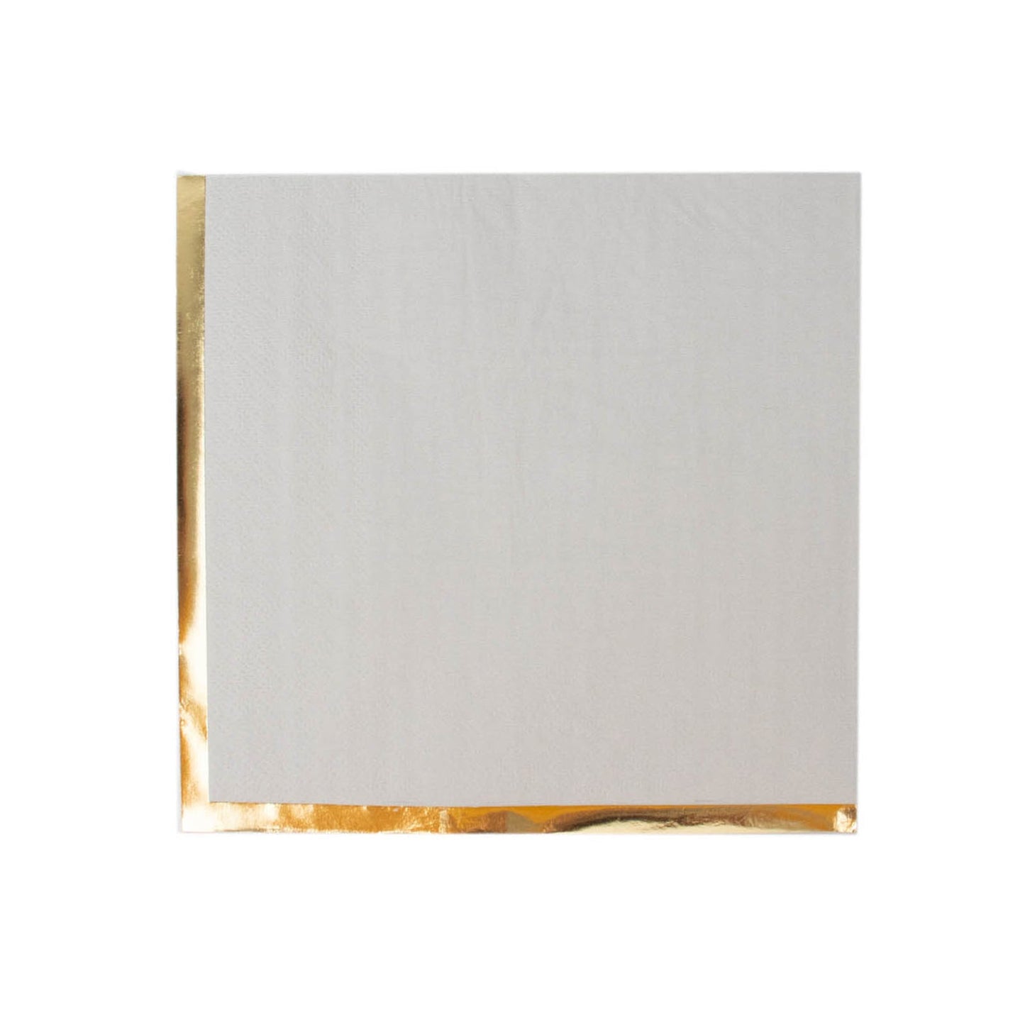 50 Pack | 2 Ply Soft Gray With Gold Foil Edge Party Paper Napkins#whtbkgd