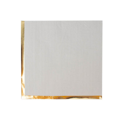 50 Pack | 2 Ply Soft Gray With Gold Foil Edge Party Paper Napkins#whtbkgd