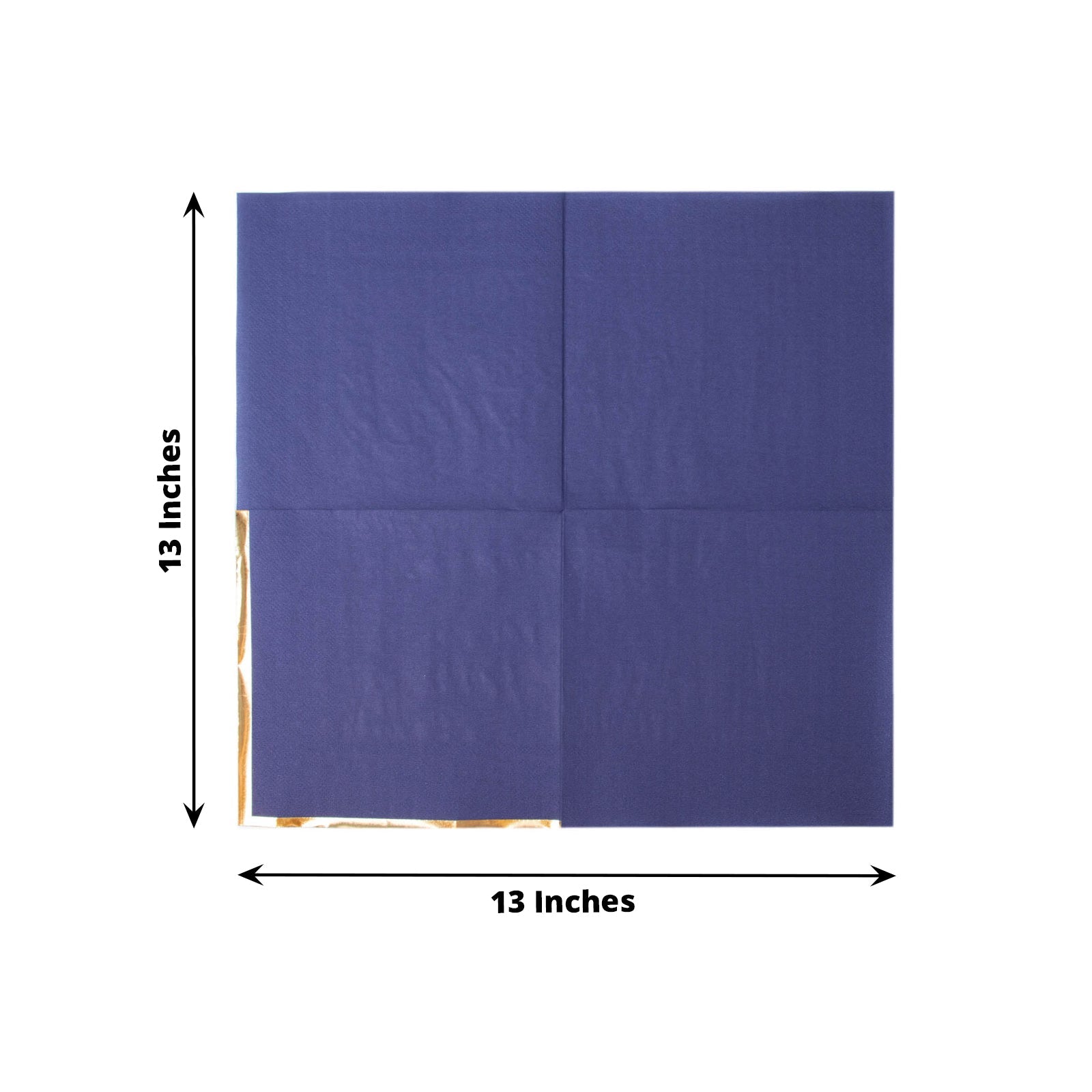 50 Pack | 2 Ply Soft Navy Blue With Gold Foil Edge Party Paper Napkins
