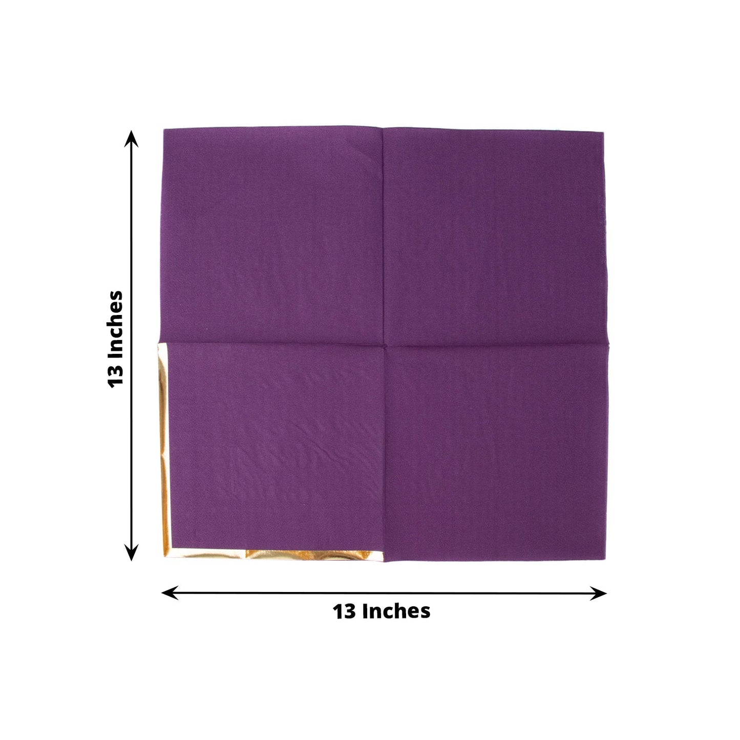 50 Pack | 2 Ply Soft Purple With Gold Foil Edge Party Paper Napkins