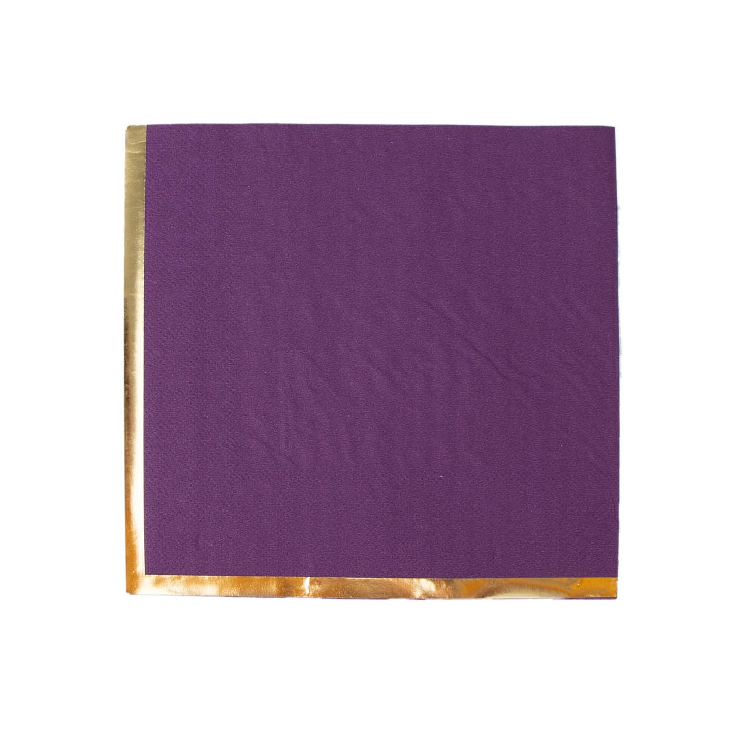 50 Pack | 2 Ply Soft Purple With Gold Foil Edge Party Paper Napkins#whtbkgd