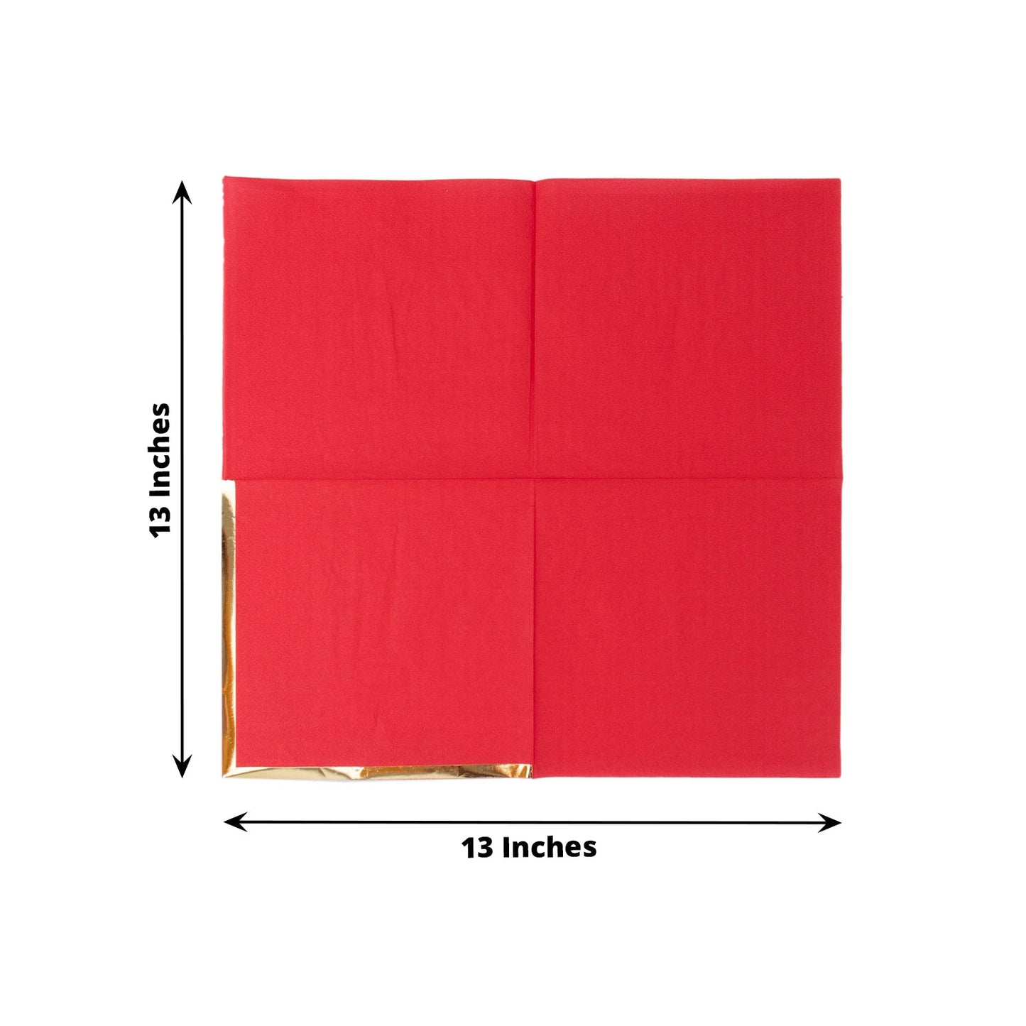 50 Pack | 2 Ply Soft Red With Gold Foil Edge Party Paper Napkins