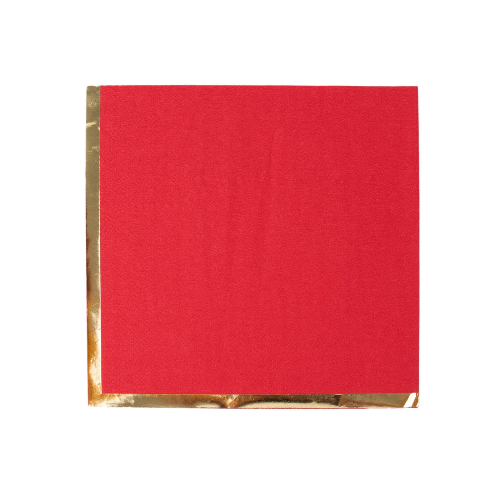 50 Pack | 2 Ply Soft Red With Gold Foil Edge Party Paper Napkins#whtbkgd