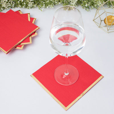 Luxurious Red Soft Disposable Cocktail Napkins