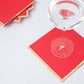 50 Pack | 2 Ply Soft Red With Gold Foil Edge Party Paper Napkins