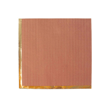 50 Pack | 2 Ply Soft Terracotta With Gold Foil Edge Party Paper Napkins#whtbkgd