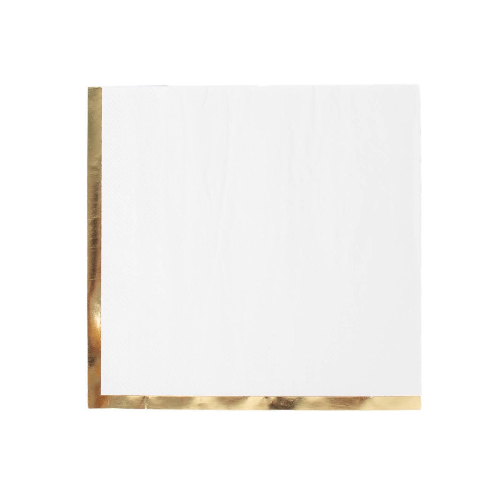 50 Pack | 2 Ply Soft White With Gold Foil Edge Party Paper Napkins#whtbkgd