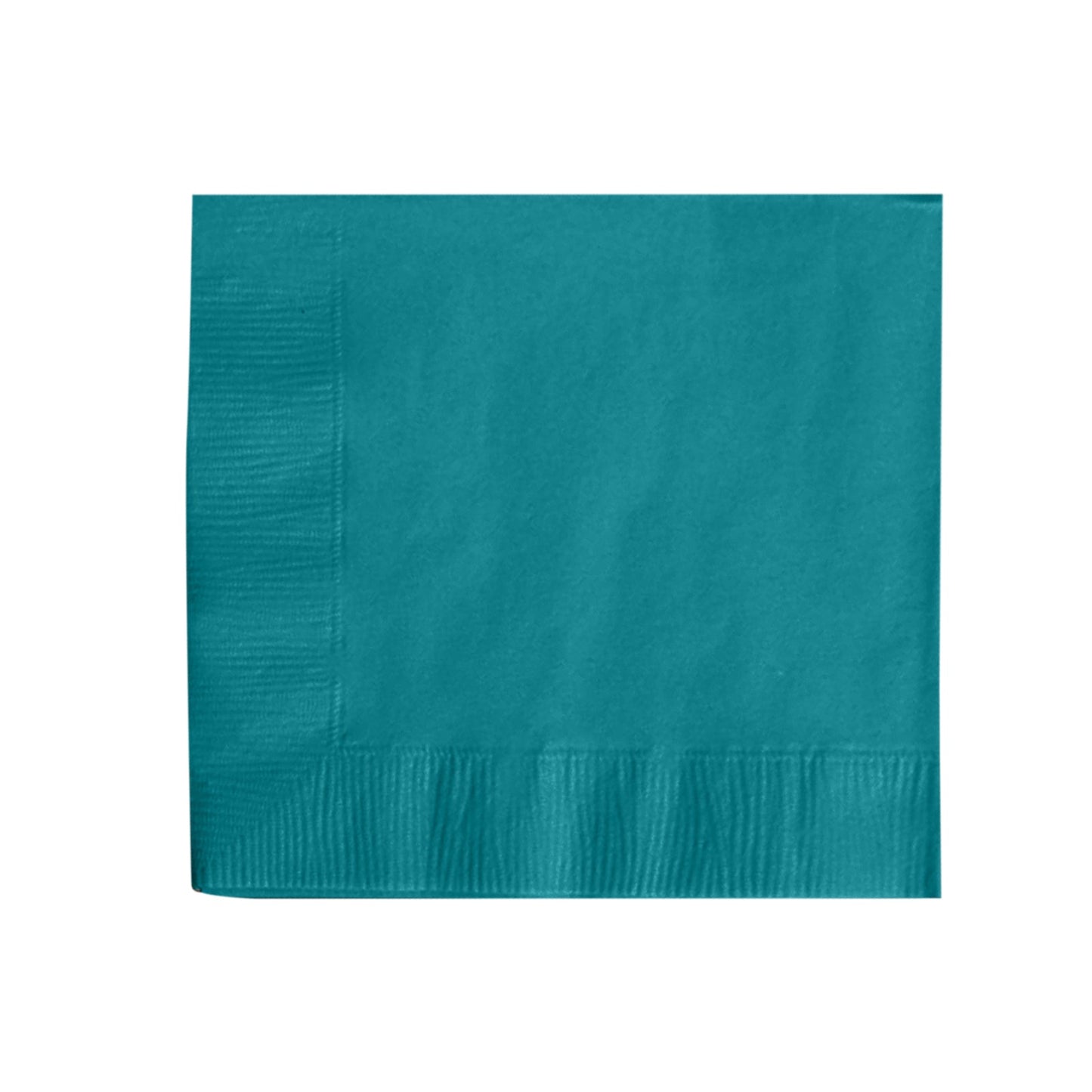 50 Pack | 5x5inch Turquoise Soft 2-Ply Paper Beverage Napkins#whtbkgd