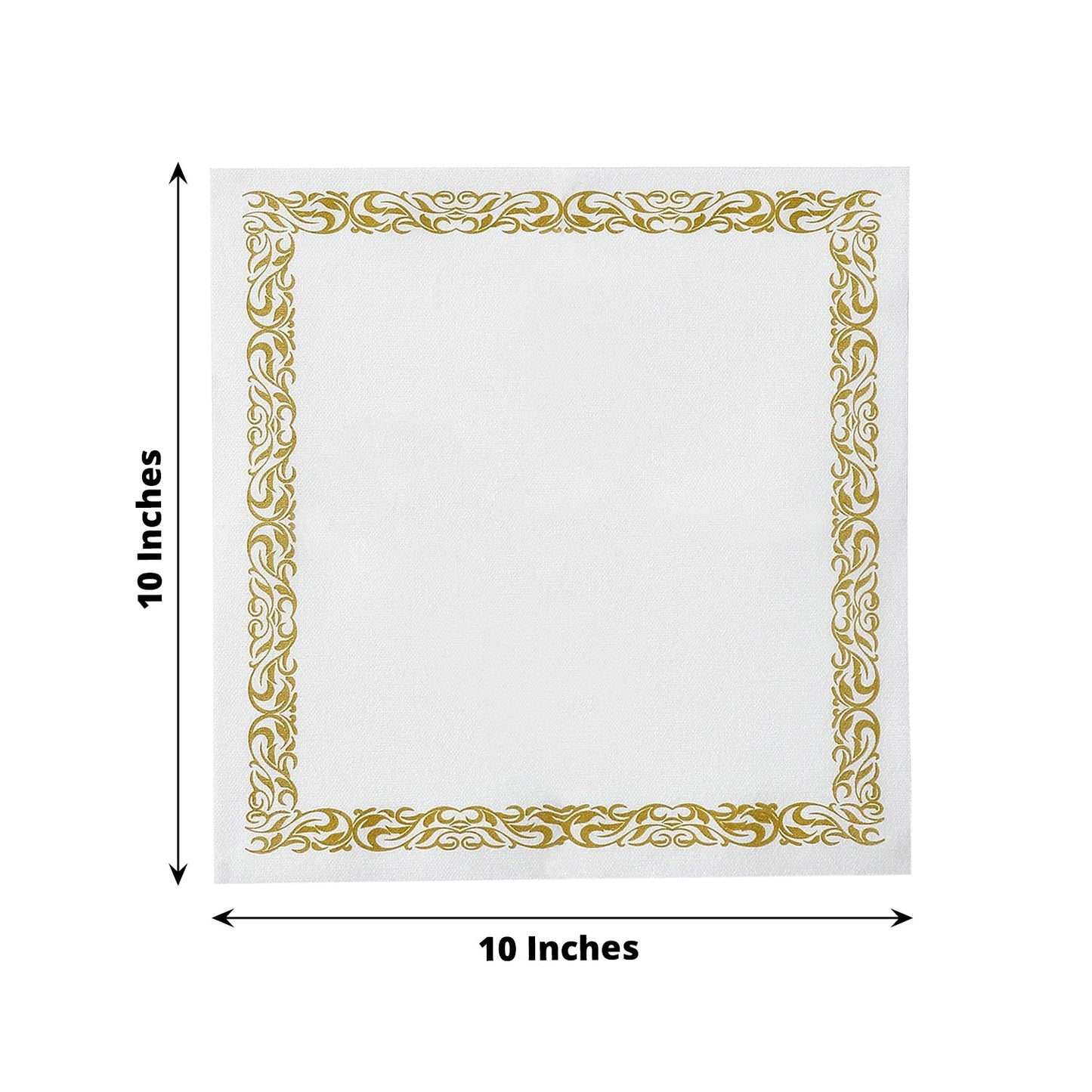 Gold Floral White Soft Paper Napkins 20 Pack