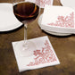 White 20 Pack Cocktail Napkins with Rose Gold Design