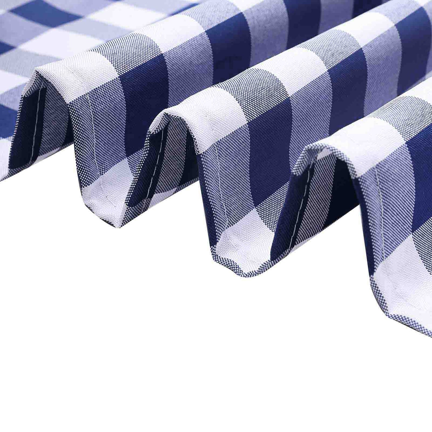 Buffalo Plaid Dinner Napkins Navy Blue White Gingham 15 Inch x 15 Inch 5 Pack