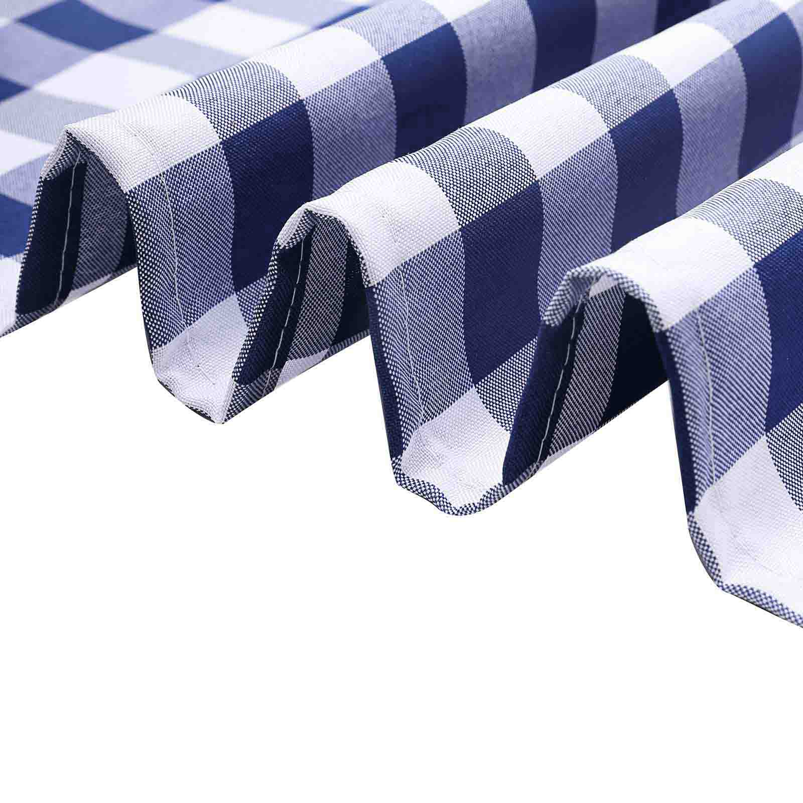 Buffalo Plaid Dinner Napkins Navy Blue White Gingham 15 Inch x 15 Inch 5 Pack