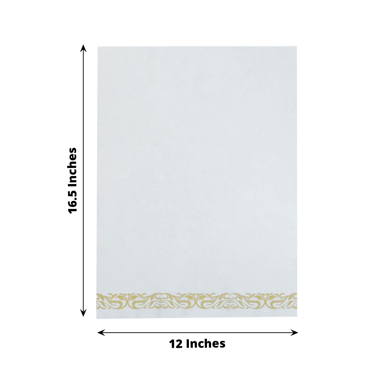 Gold Foil White Airlaid Soft Linen-Feel Paper Dinner Napkins, Disposable Hand Towels - Scroll