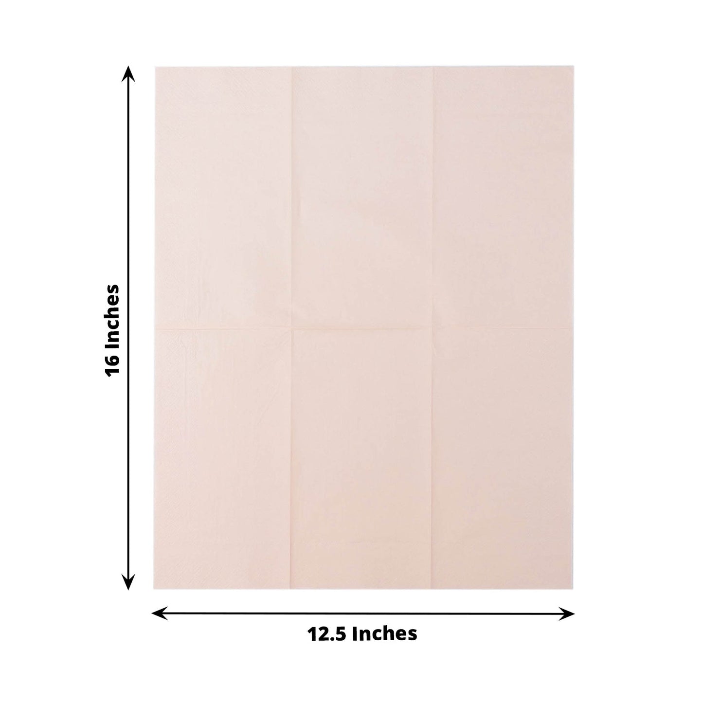 50 Pack | 2 Ply Soft Blush Rose Gold Dinner Party Paper Napkins