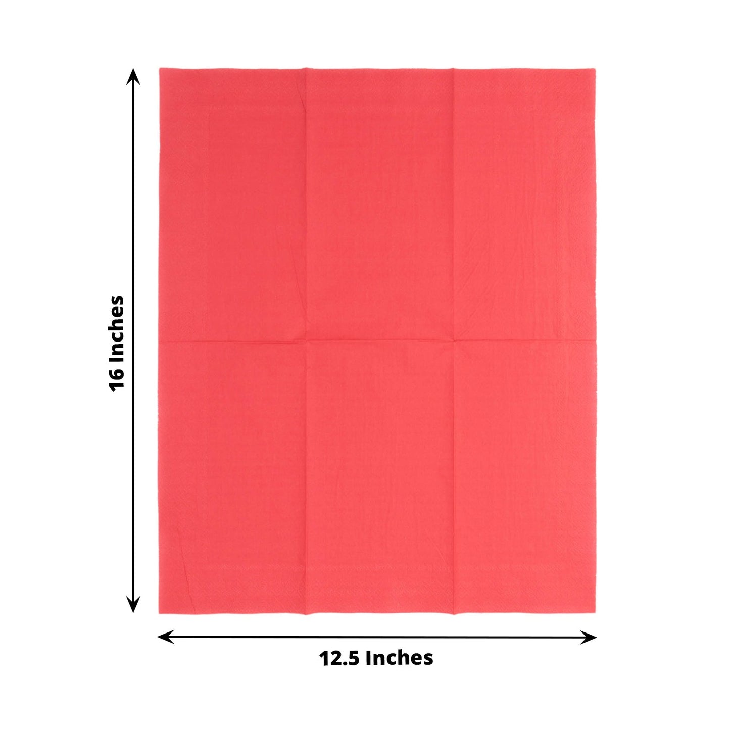 50 Pack | 2 Ply Soft Red Dinner Party Paper Napkins