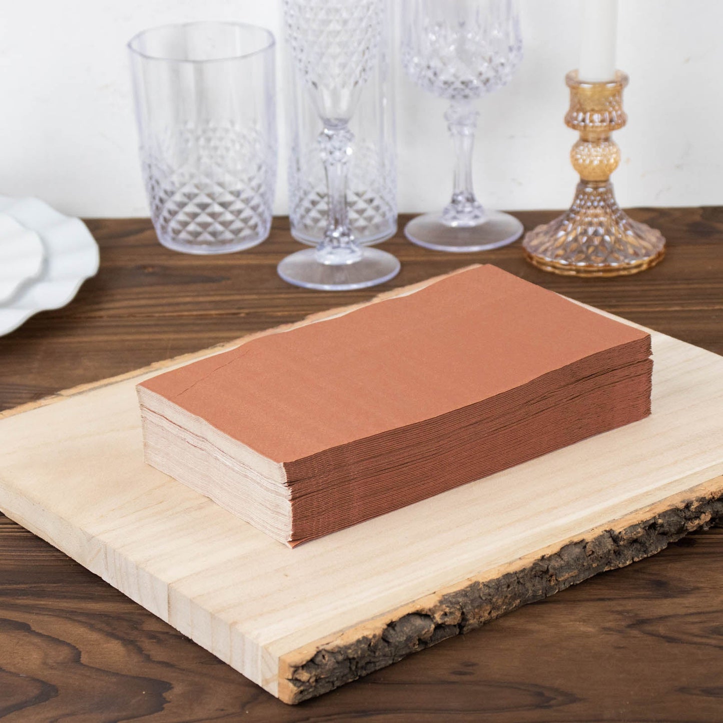 50 Pack | 2 Ply Soft Terracotta Dinner Party Paper Napkins