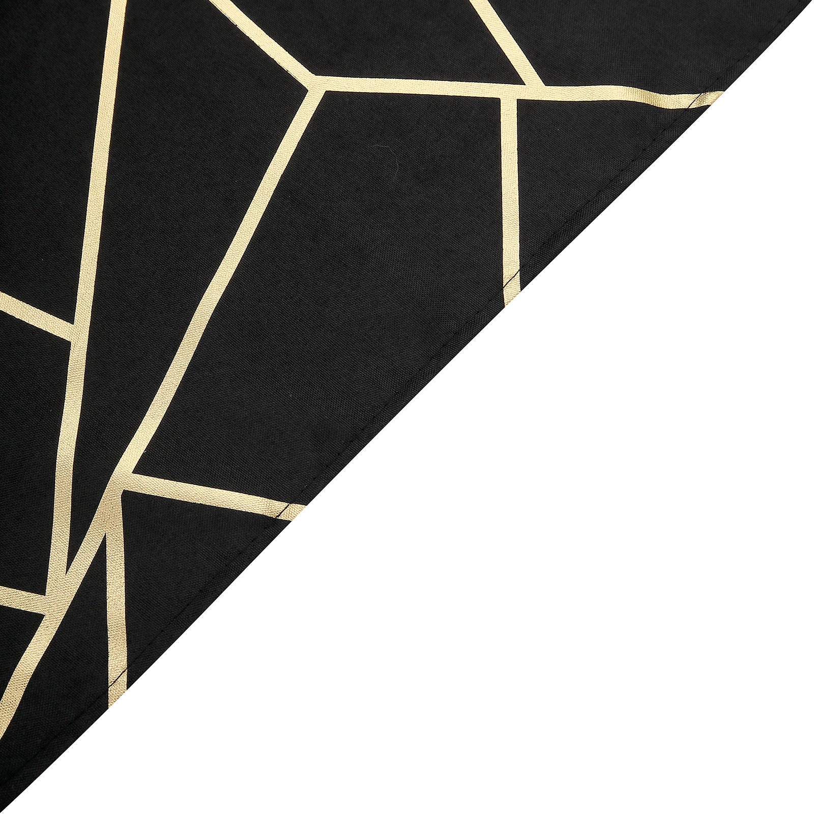 Modern black and geometric gold dinner napkin set, 20"x20", 5 pack.
