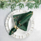 Gold Geometric Design Dinner Napkins Hunter Emerald Green Polyester 20x20 Inches