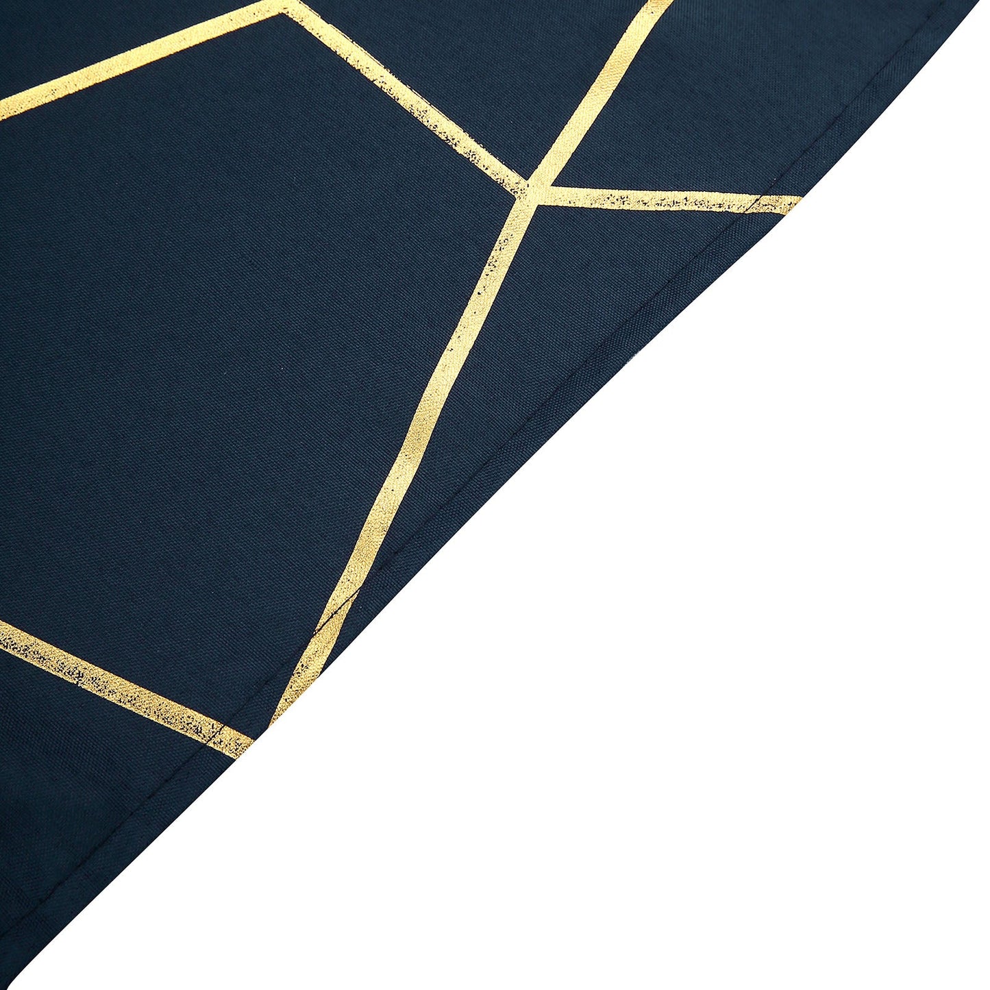 Geometric Gold Print On Navy Blue Cloth Dinner Napkins 20x20 Inch