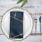 Navy Blue Modern Cloth Napkins 20x20 Inch With Geometric Gold Design