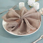 5 Pack | Taupe Slubby Textured Cloth Dinner Napkins, Wrinkle Resistant Linen | 20"x20"