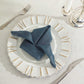 Wrinkle Resistant Blue Linen Cloth Dinner Napkins 20 Inch x 20 Inch Slubby Textured