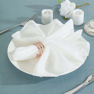 Elevate Your Dining Experience with White Slubby Textured Napkins