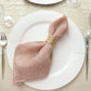 19 Inch Seamless Faux Jute Linen Napkins Dusty Rose Boho 5 Pack
