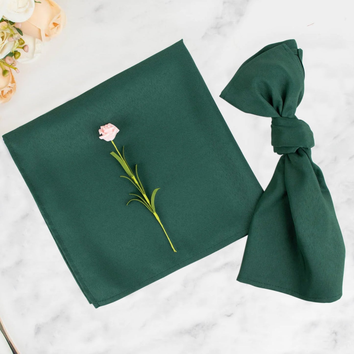 5 Pack | Hunter Emerald Green 200 GSM Premium Polyester Dinner Napkins