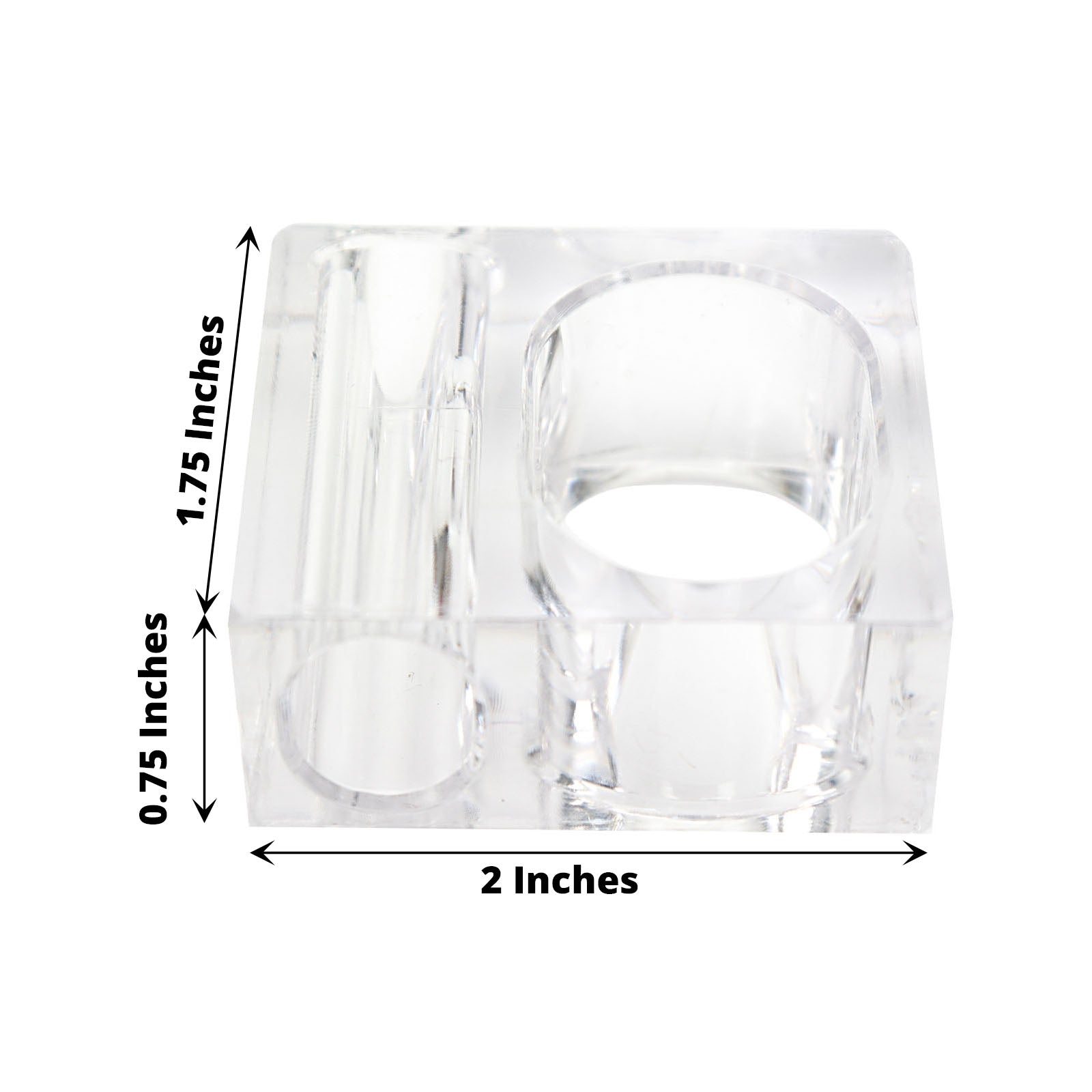 Clear acrylic mini bud vase napkin rings, 4 pack, 2-in-1 flower holders.