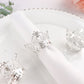 4 Pack of Silver Metallic Crown Rhinestone Napkin Rings