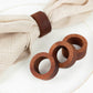 4 Pack | 1.75inch Cinnamon Brown Hardwood Napkin Ring Wood Slices, Farmhouse Napkin Holders