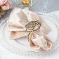 10 Pack | 4inch Natural Wood Laser Cut Rose Design Boho Napkin Rings