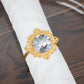 6 Pack | 2inch Gold Metal Clear Diamond Bling Napkin Holders, Crystal Rhinestone Napkin Rings