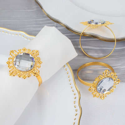 Glamorous Gold Metal Napkin Rings