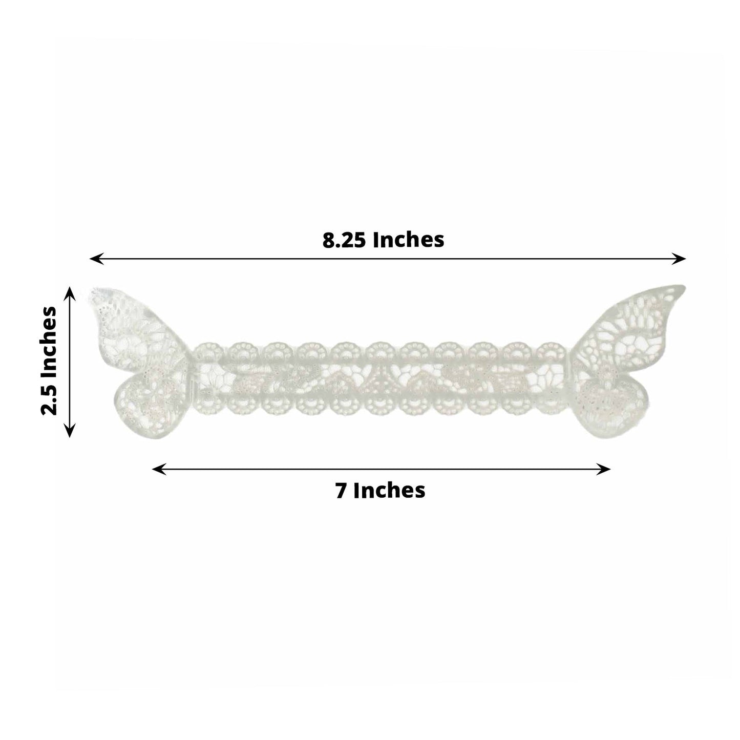 12 Pack | Metallic Silver Foil Laser Cut Butterfly Paper Napkin Rings