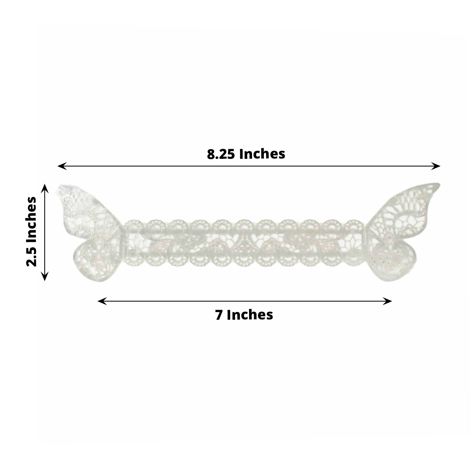 12 Pack | Metallic Silver Foil Laser Cut Butterfly Paper Napkin Rings